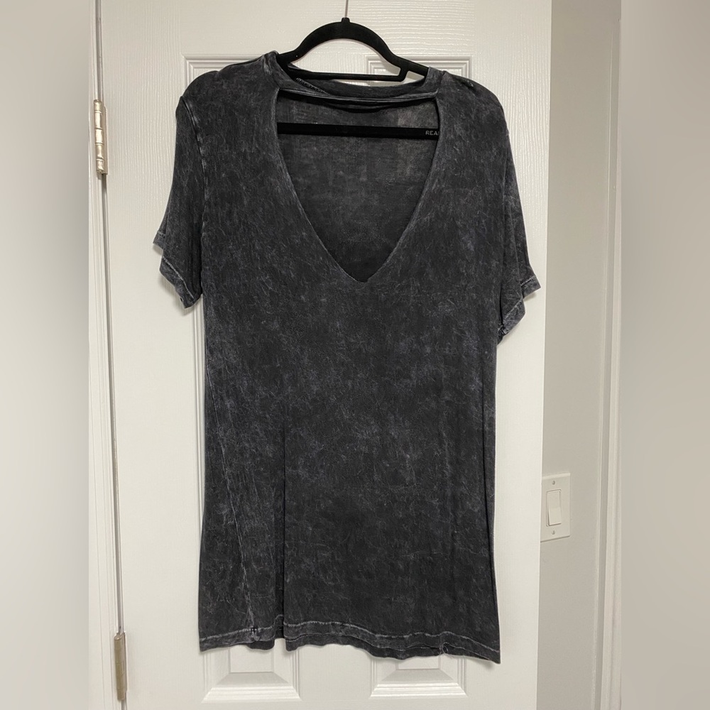 T shirt dress with choker open chest